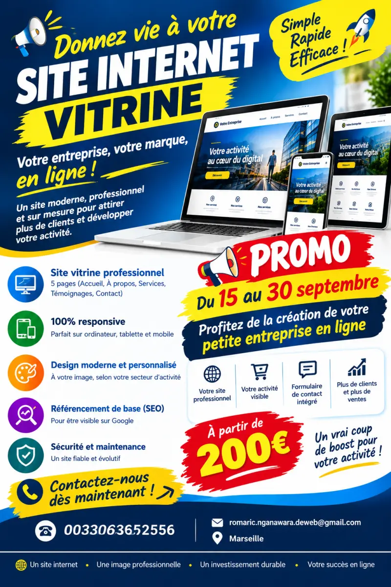 🔥 Promo Votre Petite Entreprise En Ligne Dès 200€